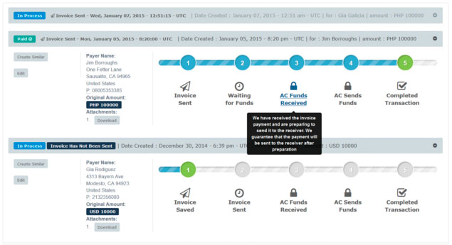 Screenshot of Payment Process